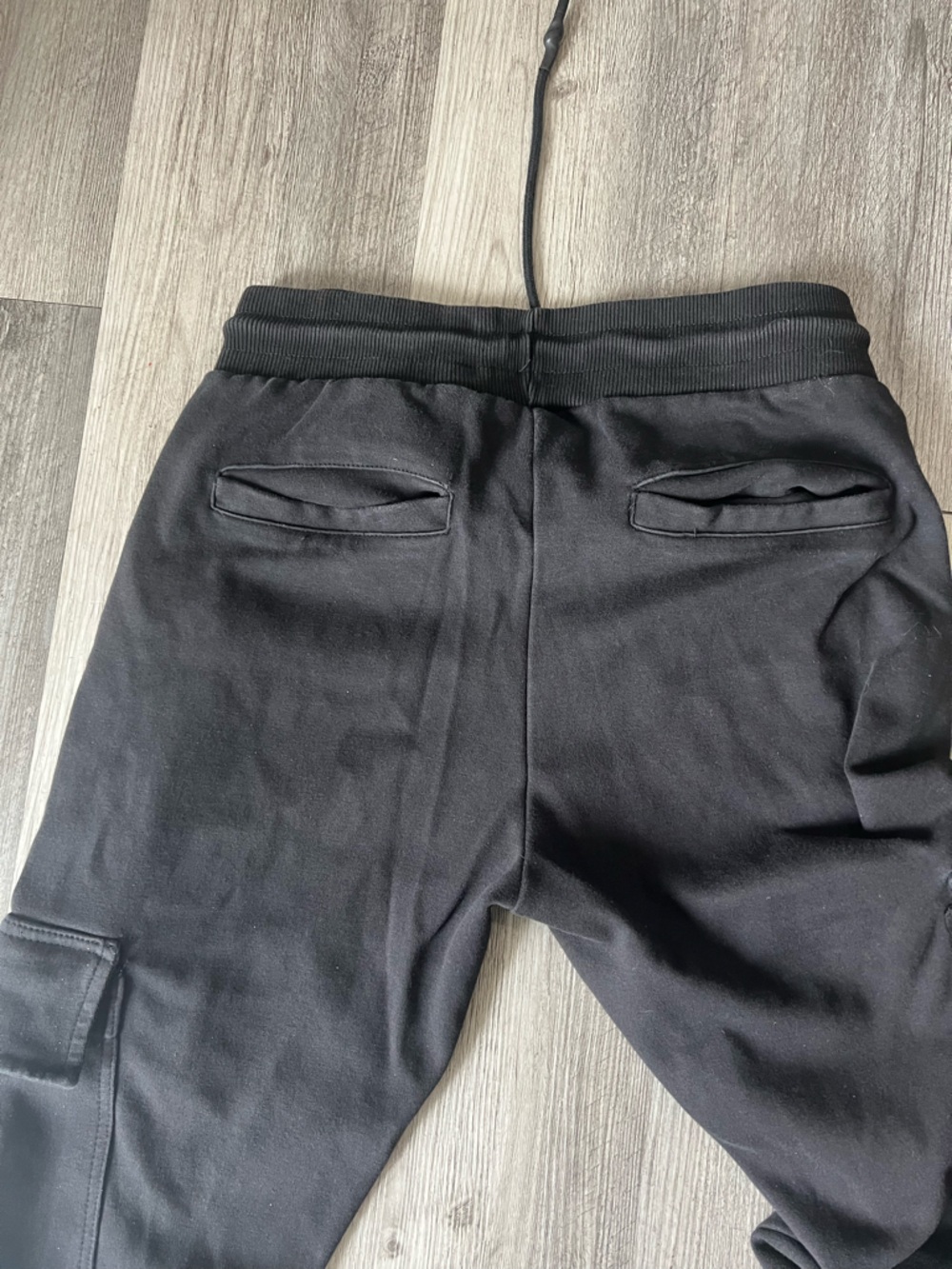 YoungLA Black Cargo Joggers with Patch Logo - Picture 2 of 6